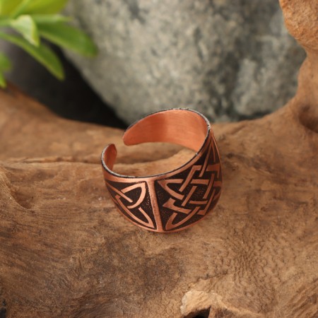 The amulet ring "Square Svarog", plate, copper-1
