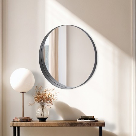 Wall mirror "black ruby", in a round building, d = 50.5 cm