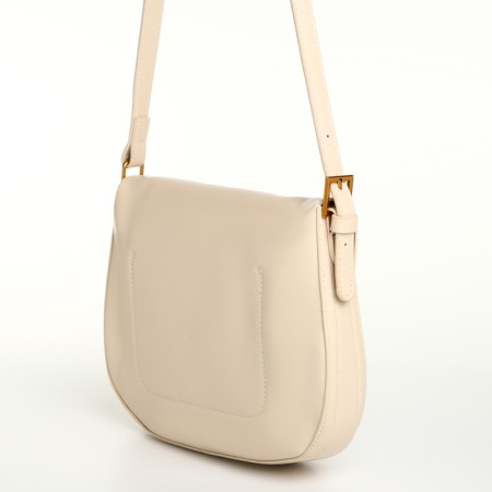 Women's bag on the Textura valve, medium size, dairy color-4