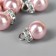 Decor for creativity plastic "Pink pearl with a loop" set 10 pcs 1x1.2 cm