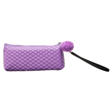 Penal is soft, 1 compartment, 80 x 210 x 35 mm, voluminous, Devente, Classic, fantle leather, with a pen, lilac-2