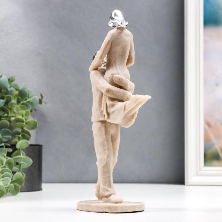 Souvenir Polystone "Lovers - A hug" Sand with silver 27x10.5x7 cm-2