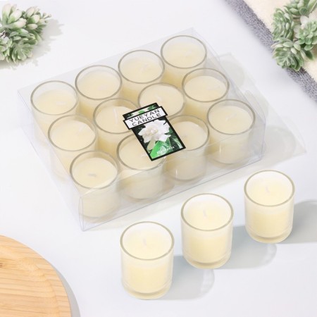 A set of aromatic candles in a glass "Jasminovid Madren", 12 pcs, 4.5x5 cm