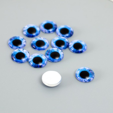 Decor (cabochon) for creativity glass "Blue Eye" d = 1.2 cm