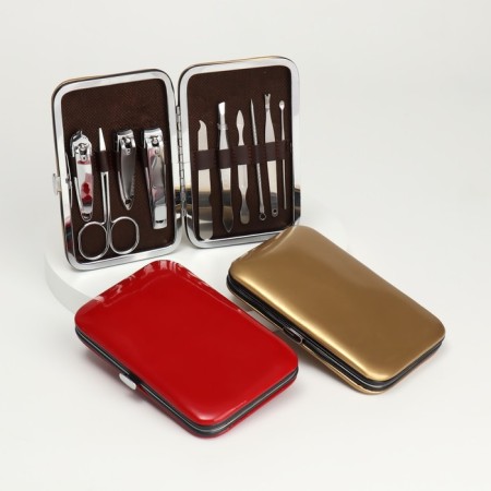 Manicure set "Soft", 10 items, in case, color mix