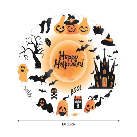 The tablecloth "Fun Halloween", Round, Saten, D = 150 cm-1