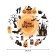 The tablecloth "Fun Halloween", Round, Saten, D = 150 cm