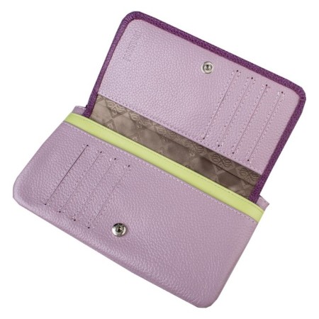 A button wallet, department for bills/maps (8)/coins, lilac color 17x9.5x1.7cm-1