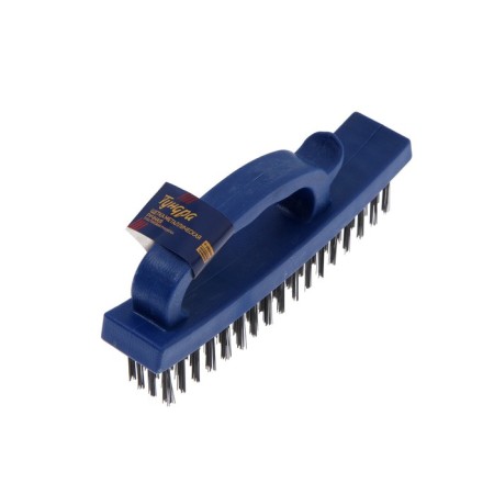 Metal manual tundra brush, hardened wire, plastic with a handle, 4-row-6