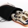 Shoe bag on the lace, Textura, black/beige color