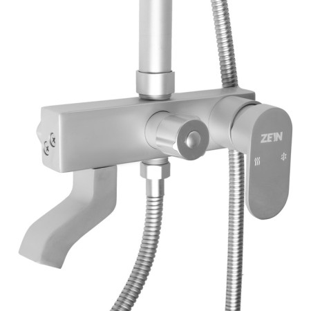 The shower system Zein Z3868, mixer, tropical and hand watering can, aluminum, matte-11