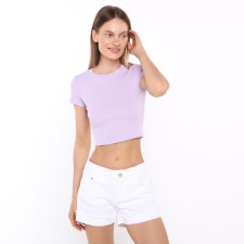 Women's T -shirt shortened, lavender color, size 42 (s)
