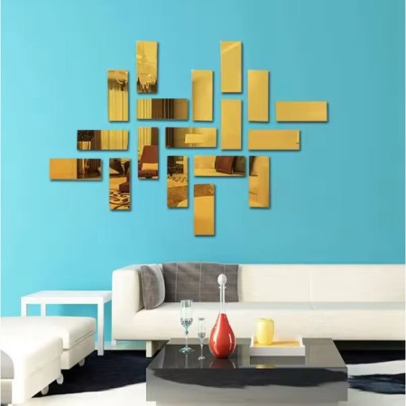 Interior stickers "bricks", mirror, wall decor, set 18 pcs, 15 x 6 cm-5