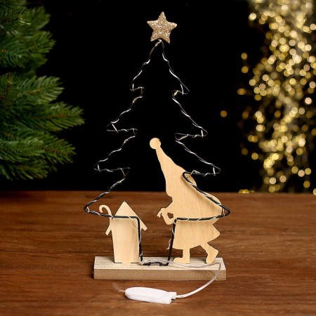 Decor with backlight "Christmas tree" 20 × 6 × 20.5 cm-2