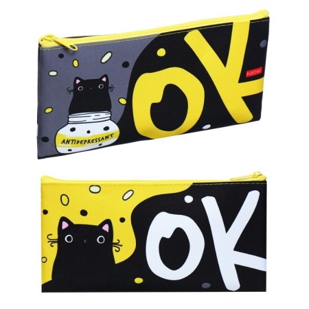 Penal soft, 1 department, 110 x 205 mm, flat, Hatber, antidepressant black/yellow NPK18089