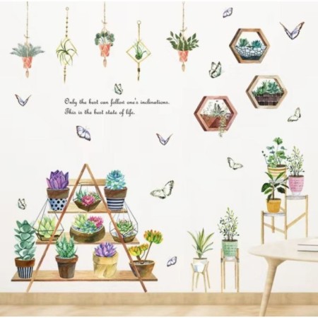 Stick plastic interior color "indoor plants on a stand" 60x90 cm