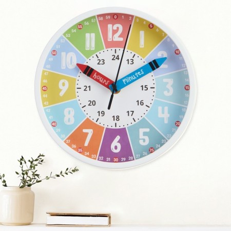 Wall watches for children, training, silent, d-20 cm-1