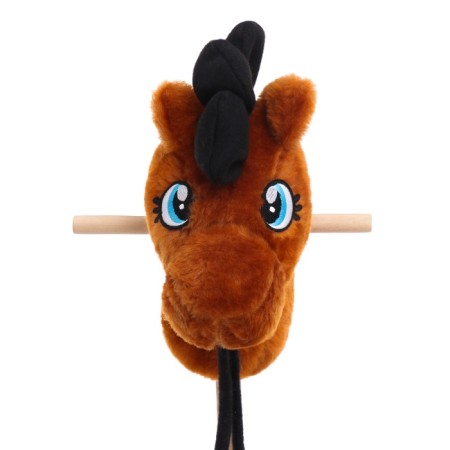 Soft toy "horse-horseman" on a stick, brown color-14