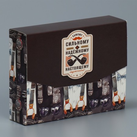 Gift folding box, packaging, “real man” 16x12x4 cm-2