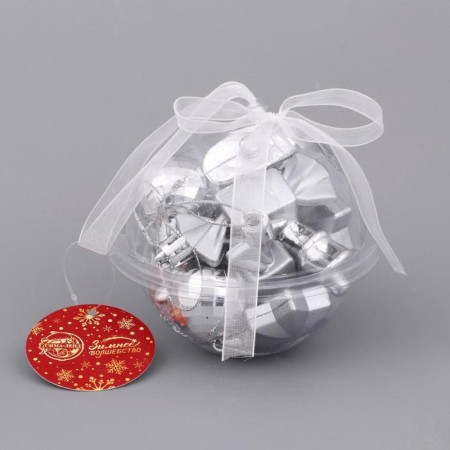 Set of jewelry plastic D-3.5 cm, 10 pcs "Sanda" silver-1