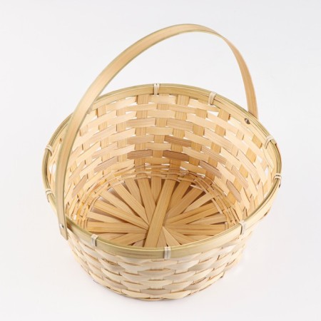 Wicker basket, 26x12/30 cm, yellow, bamboo-3