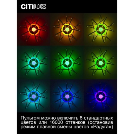 Ceiling CITILUX CULCH "JMINI SMART" CL229A151E 50x50x23 cm, 5x19W, LED, Gray color.-5