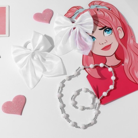 Set "chosen" 4 items: 2 elastic bands, beads, bracelet color white-1