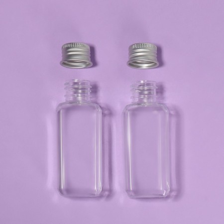 Storage set, 2 bottles of 50 ml, 9 × 3 cm, silver/transparent color-6