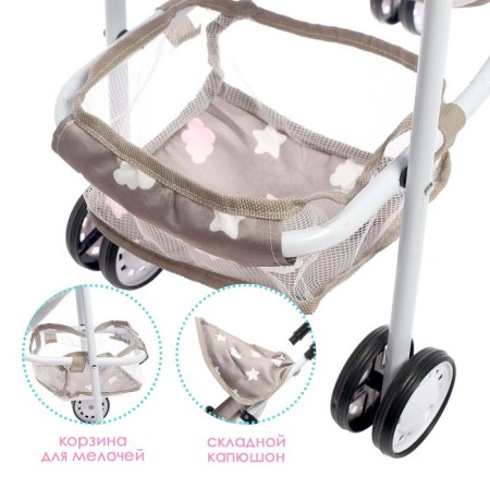 Summer stroller for dolls, metal frame-2