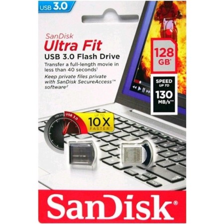USB 3.0 Sandisk Cruzer Ultra Fit SDCZ430-128G-G46, 128GB, black-2