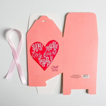 Gift folding box, packaging, “with love”, 12 x 12 x 12 cm-3