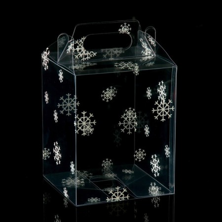 New Year. Box Gift New Year Folding PVC "Festive mood" 12 x 12 x 15 cm.-3