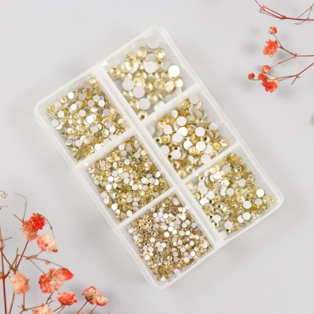 Decor for creativity Glass "Rhinas. Light yellow" d = 2-4.8 mm nr 1188 pcs 6x8x1.5 cm