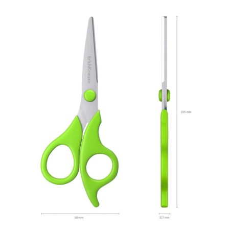 Baby scissors 15.5 cm, Erichkrause Control Junior, with rounded ends of blades, mix-4