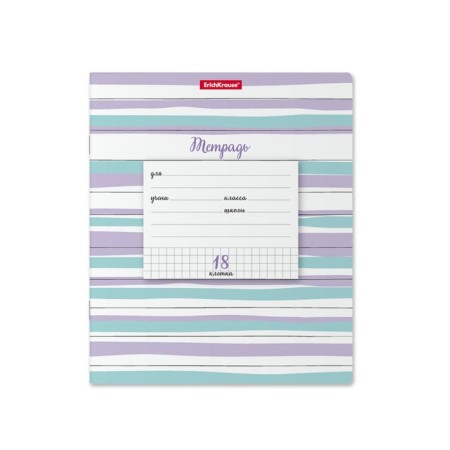 Notebook 18 sheets in the Erichkrause Optima Lines, covered cardboard, OFSET block, mix-6