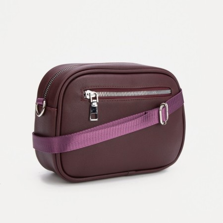 Cross-Bodi bag, lightning department, 2 outer pockets, burgundy color-1
