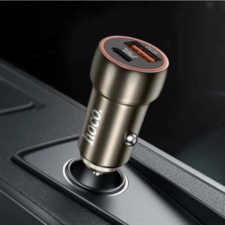 Hoco Z46, 1 Type-C, 1 USB, 20 W + 18 W, 3 A, PD + Qc, black car