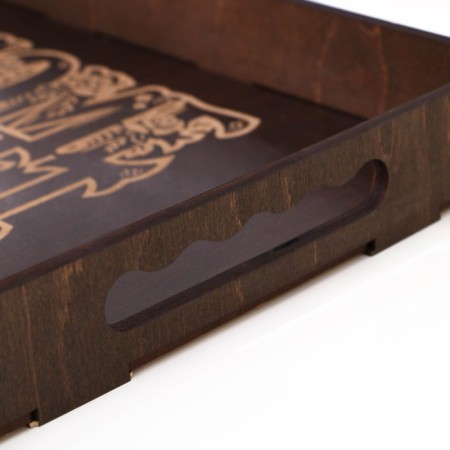 Wooden tray with engraving, 35.3 x24.8 x4 cm-2