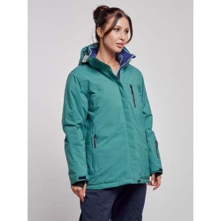 Ski jacket female winter, size 52, green color-2