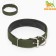 Collar "Comfort" Combined (polyester, art. Leather), 70 x 4 cm, Osh 48-58 cm, dark green