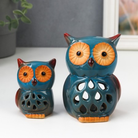 Ceramics "Two Blue Filin" Ceramics Set 2 pcs 7x5x5 10.5x7x8 cm-1