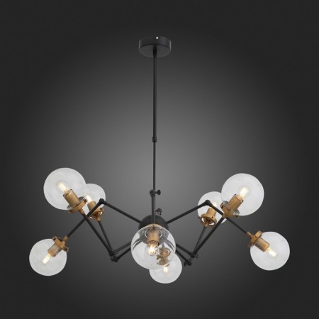 Ceiling Ceiling ST LUCE. SL234.402.08. Varieta. 8x40 watts, E27, 89x89x54 cm, black color, gold-2