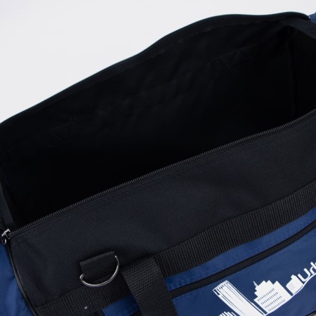 Road bag, 3 parts on lightning, external pocket, long belt, black/blue color-2