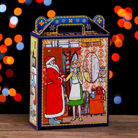 Gift box "Retro New Year" 16.8 x 7 x 25 cm