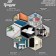 Bilateral self -adhesive holders of the tundra, 33x15 mm, white color, 16 pcs.