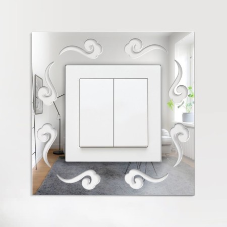 Interior sticker under the switch "Wind", Wall mirror decor, 15x15 cm