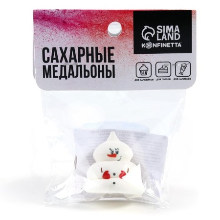 New Year! Sugar figure edible "snowman", mix, 1 pcs-1