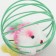 Toy "Mouse in a ball with feathers", 6 cm, green ball