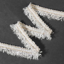 Decorative braid “Twydal”, one -sided, 35 mm, 5 ± 0.5 m, white color