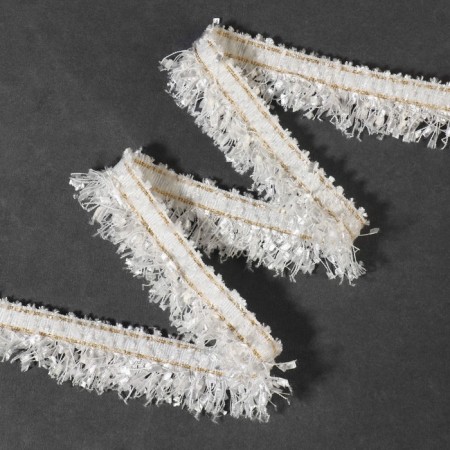 Decorative braid “Twydal”, one -sided, 35 mm, 5 ± 0.5 m, white color